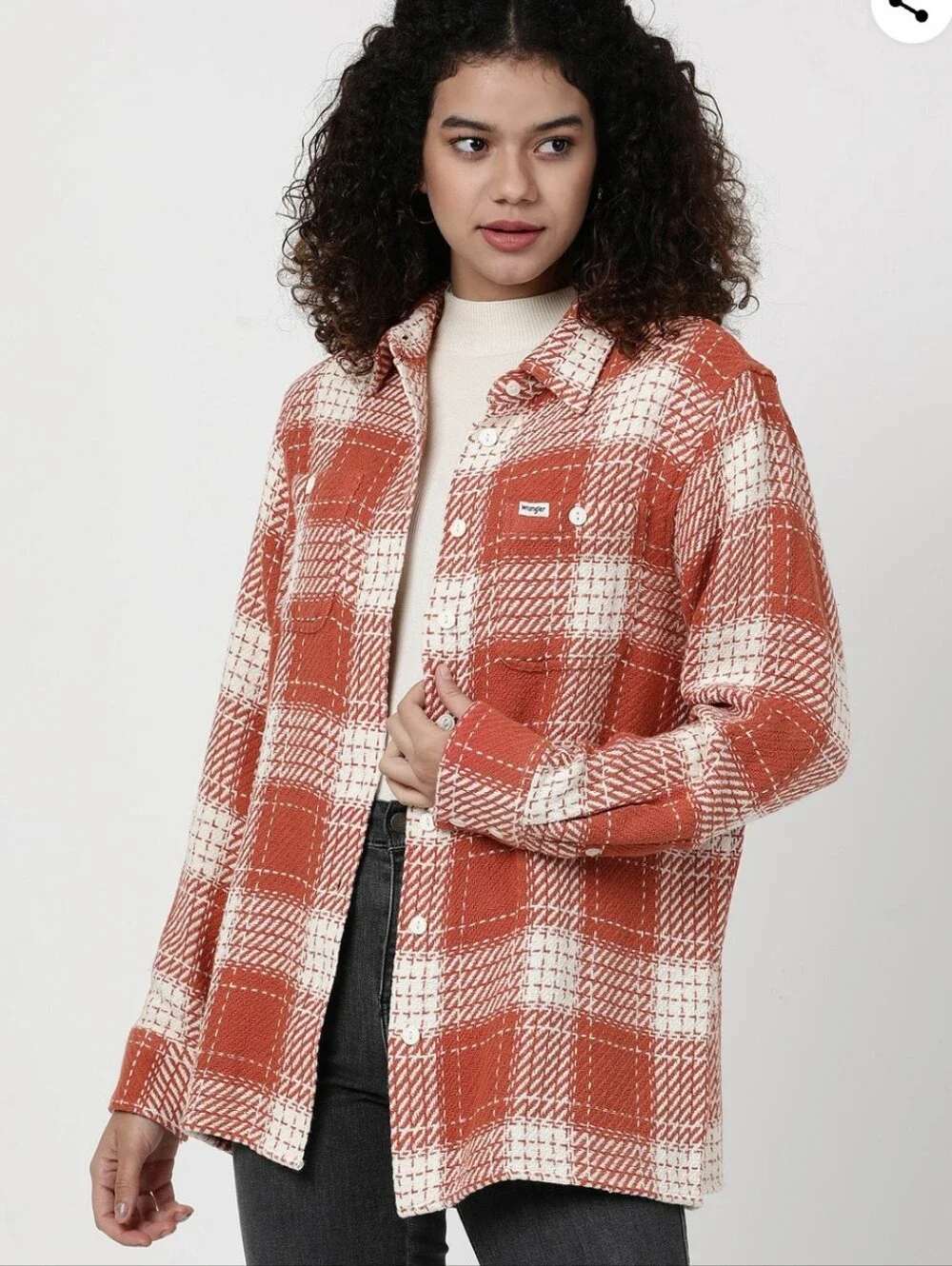 Wrangler Checked Red Relaxed Fit Shirt